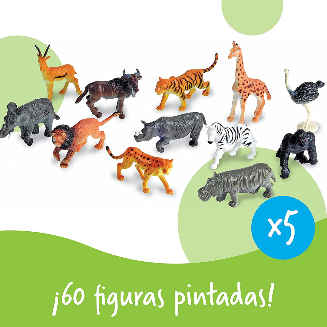 juego set didáctico Animales De La Selva 60 Figuras niños