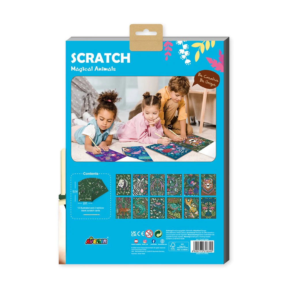 Set De Arte Y Manualidades Libro Para Raspar Animales Magicos