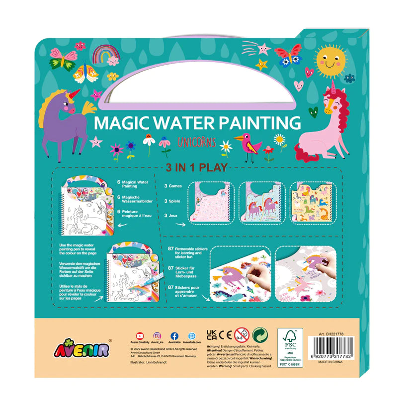 Libro Magico Para Pintar Con Agua Unicornios