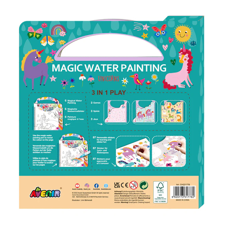 Libro Magico Para Pintar Con Agua Unicornios
