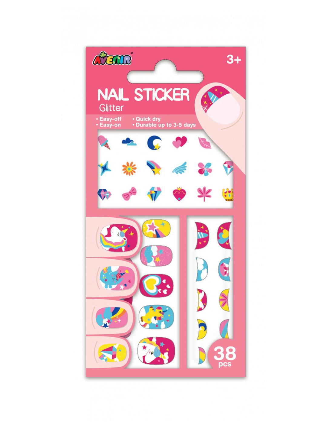 Set De Arte y Manualidades Stickers Para Uñas Unicornio