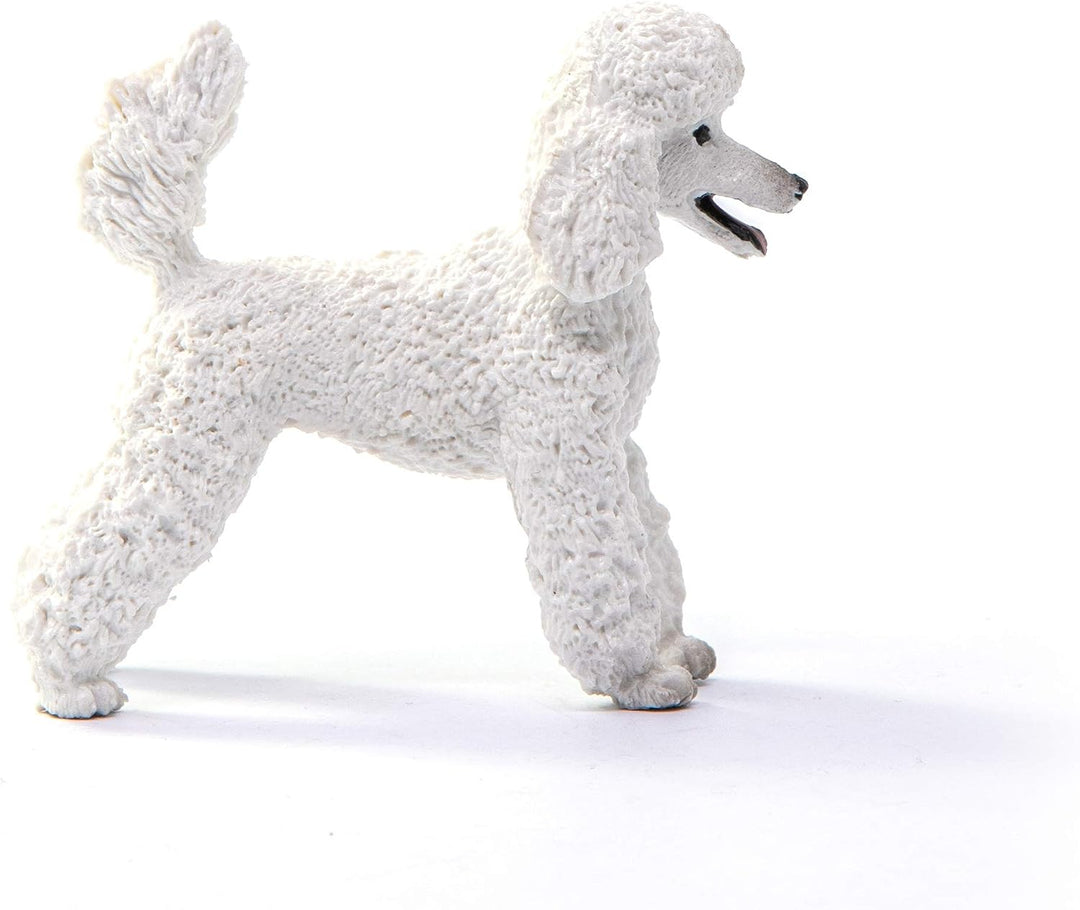 Figura Animales Perro Caniche Blanco Pintado A Mano