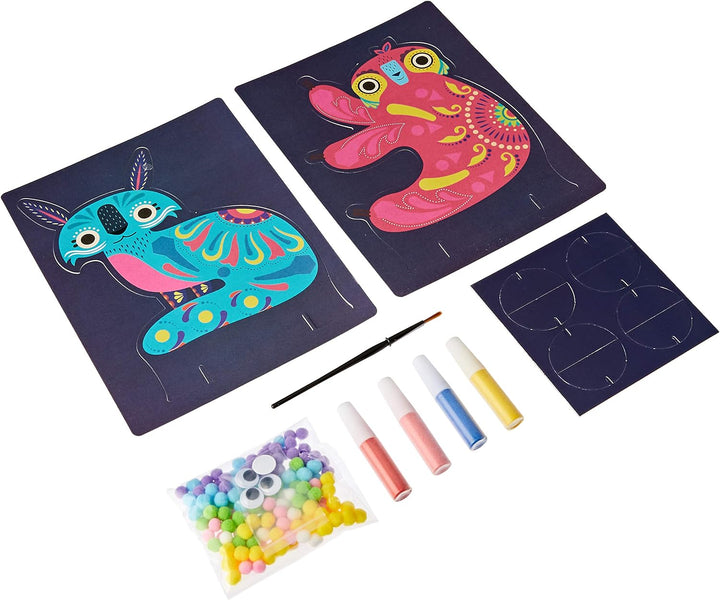 Set Arte Y Manualidades Pompones Y Arena Animales