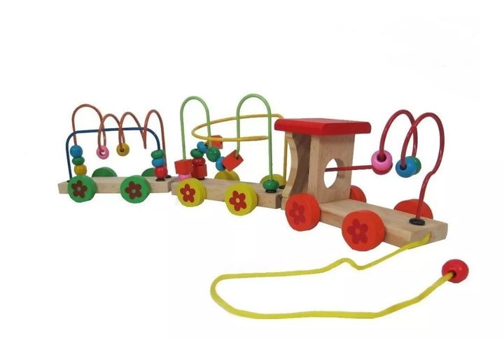 Juego Didactico Tren De Madera Con Laberinto 3D