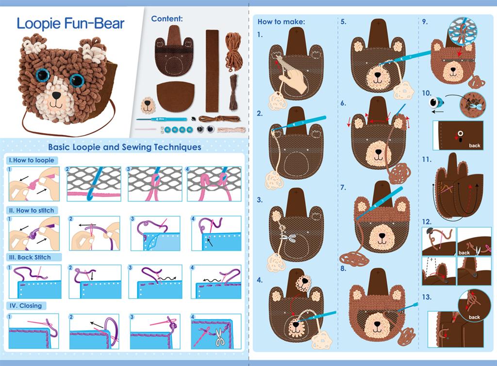 Set De Arte Y Manualidades Bolsos De Oso