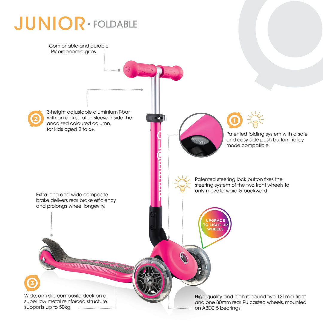 Patineta Globber Junior Con Luces Verde