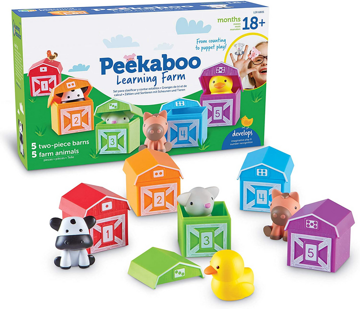 Juego de Conteo y Títeres Animales de la Granja Para Niños