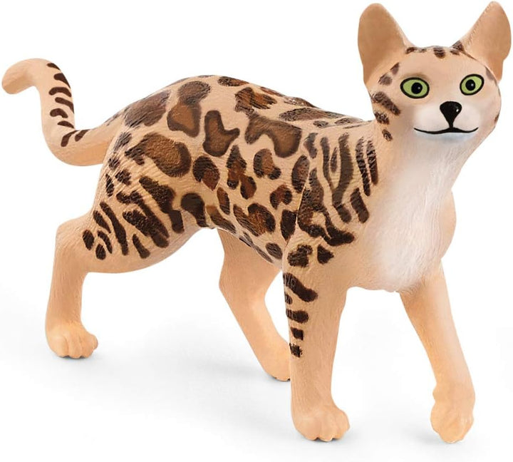 Figura Animales Gato De Bengala Pintado A Mano
