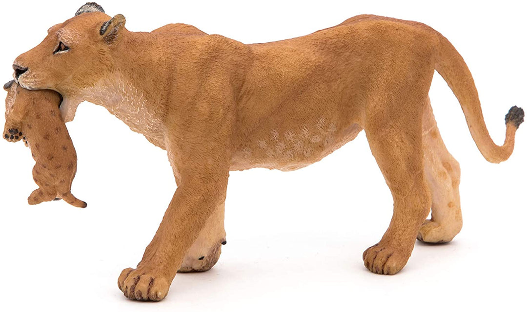 Figura Animales Leona Con Cachorro Pintado a Mano