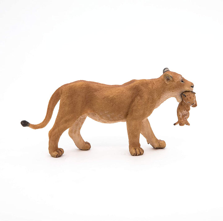 Figura Animales Leona Con Cachorro Pintado a Mano