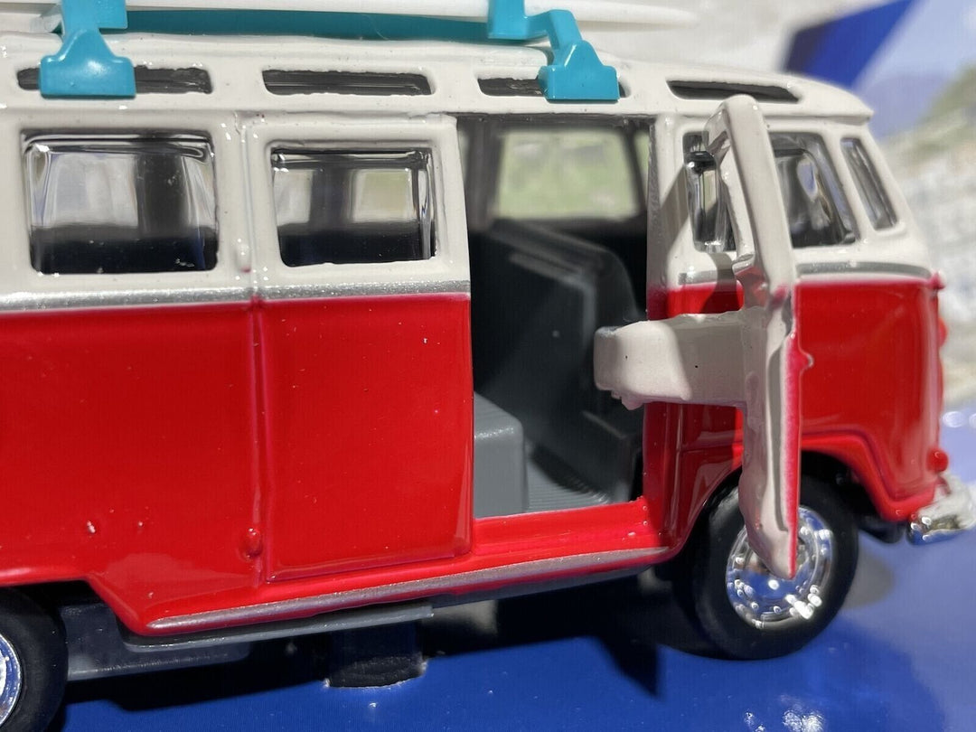 Furgoneta Volkswagen Van Samba Rojo De Coleccion