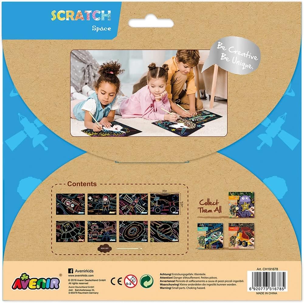 Set De Arte y Manualidades Para Raspar El Espacio