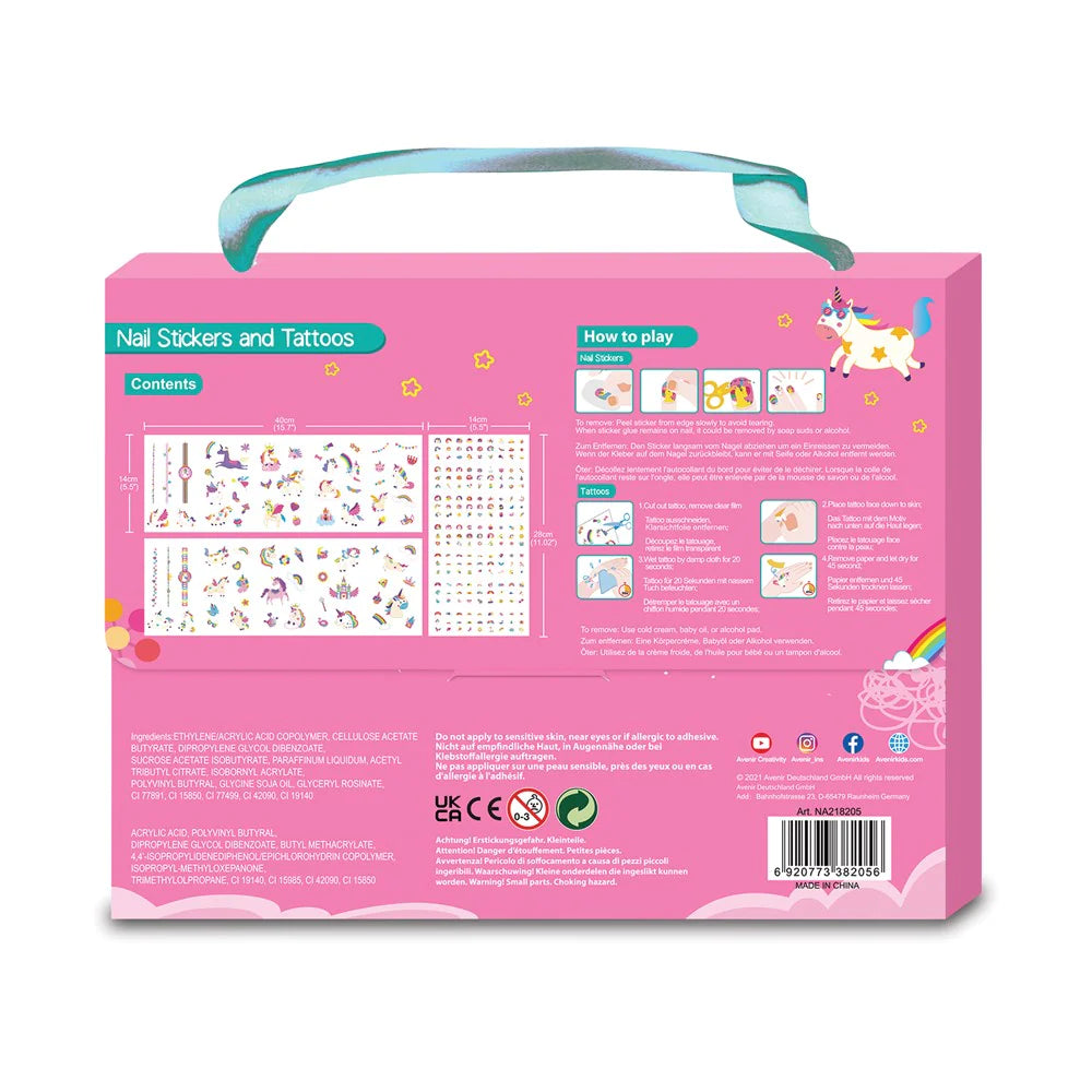 Set De Stickers Para Uñas Y Tattoos Temporales Unicornios