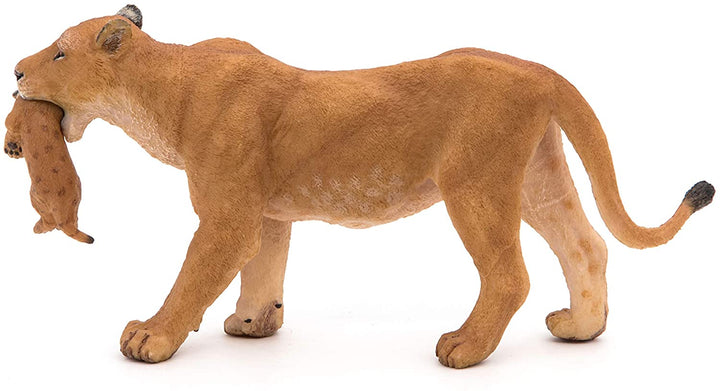 Figura Animales Leona Con Cachorro Pintado a Mano