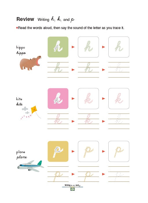 Libro Kumon Escritura Letras Cursivas para niños niñas