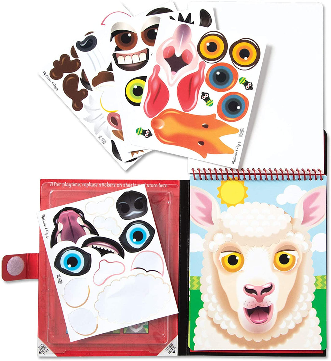 Libro Stickers Reutilizables Animales Caras