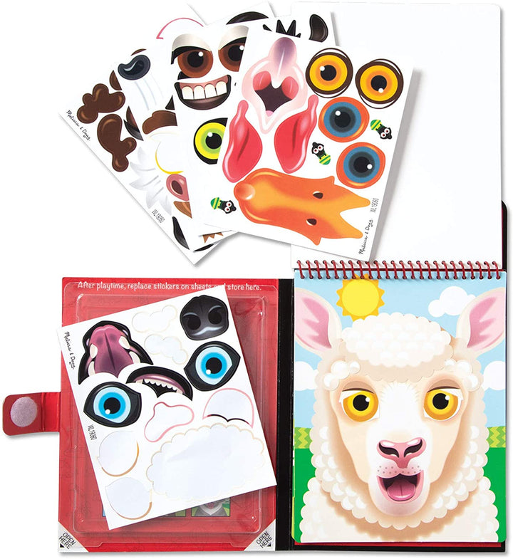 Libro Stickers Reutilizables Animales Caras