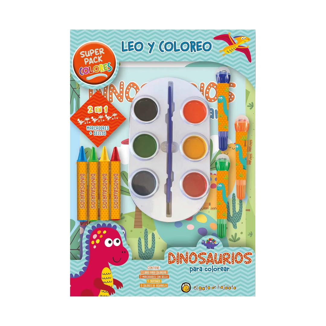 Set De Arte Dinosaurios Libro Colorear