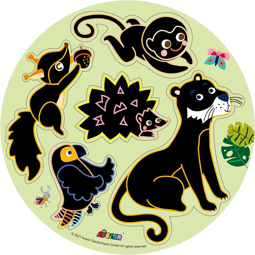 Juego De Pesca Y Set De Arte Para Raspar Animales De La Selva