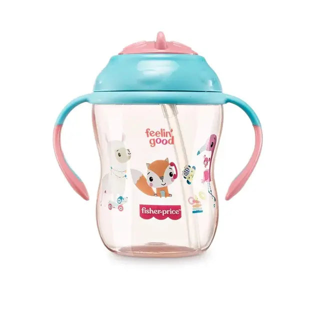 Vaso De Entrenamiento Rosado Con Pitillo
