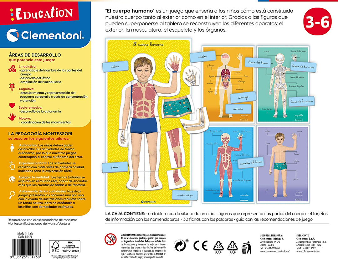 Juego Montessori El Cuerpo Humano Para Niños