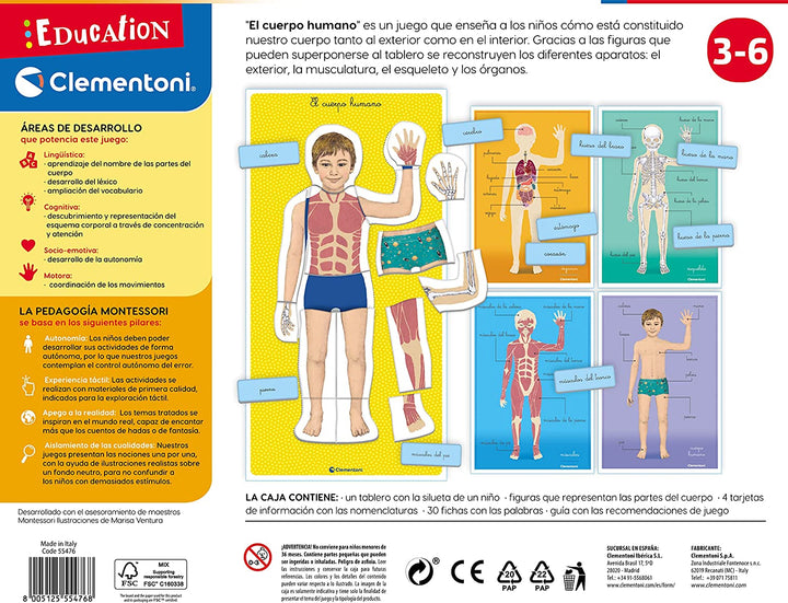 Juego Montessori El Cuerpo Humano Para Niños