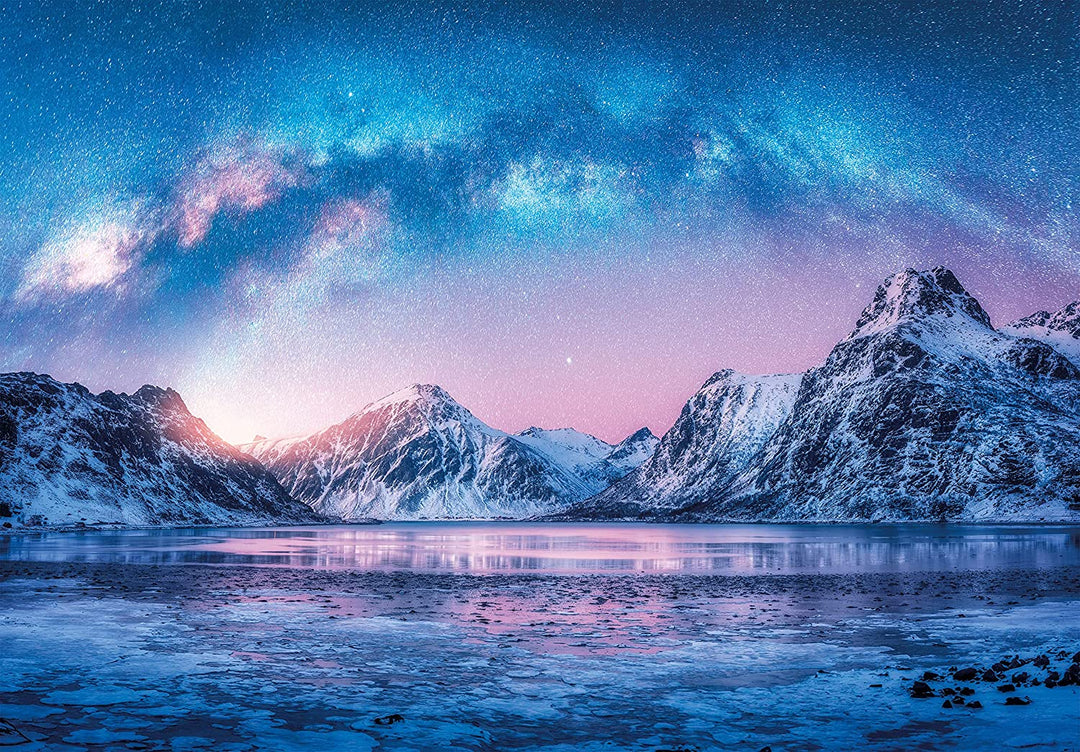 Rompecabezas 500 Piezas Montaña Auroras Boreales