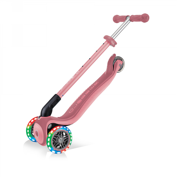 Patineta Globber Primo Plus Con Luces rosada pastel