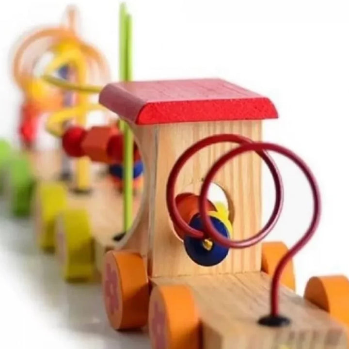 Juego Didactico Tren De Madera Con Laberinto 3D