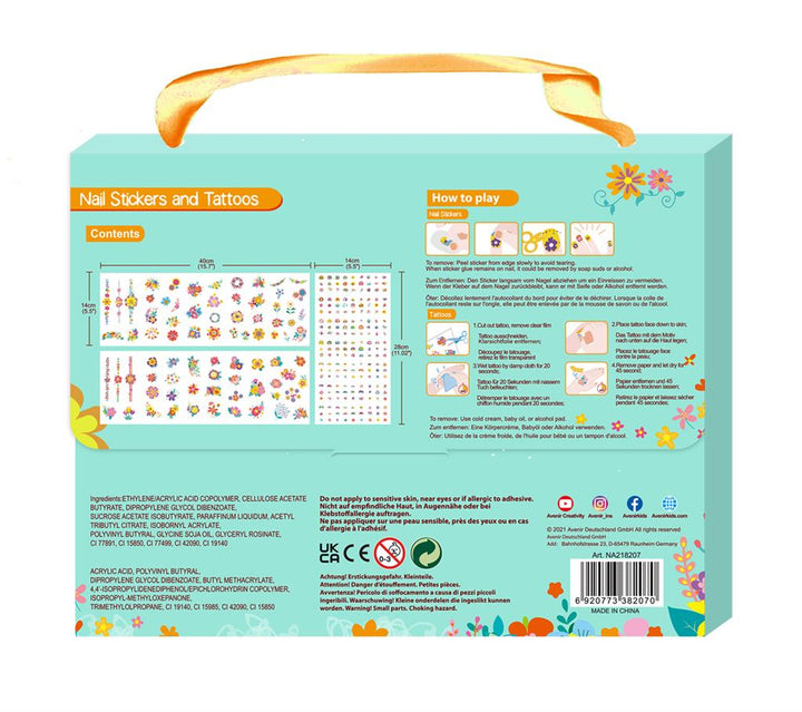 Set De Stickers Para Uñas Y Tattoos Temporales Flores