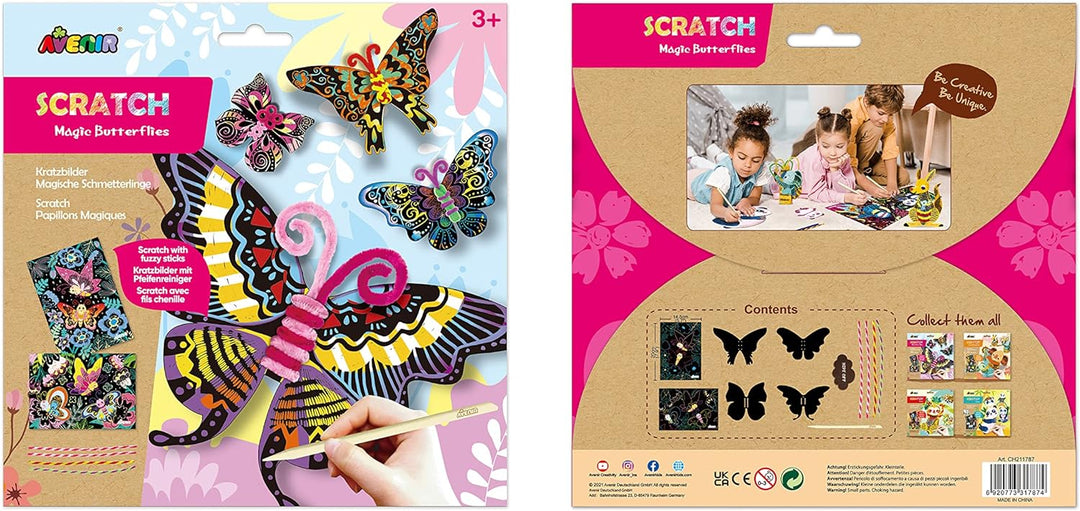 Set De Arte y Manualidades Para Raspar Mariposas