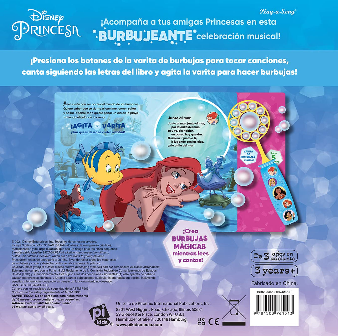 Libro De Canciones Princesas De Disney Varita De Burbujas