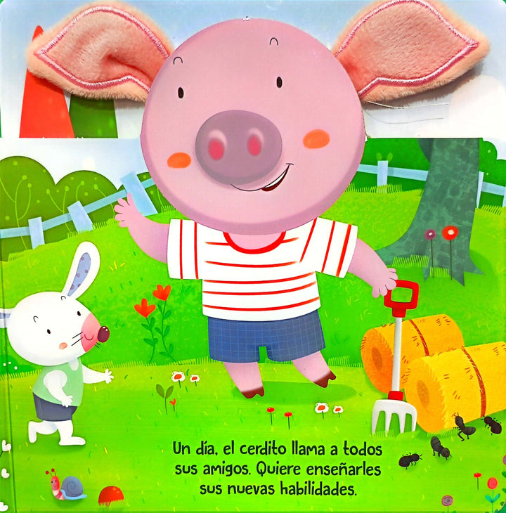 Libro Sensorial Pequeño Cerdito Con Orejas De Peluche