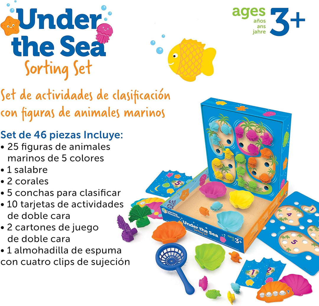 Juego De Clasificacion Y Motricidad Fina Bajo Del Mar
