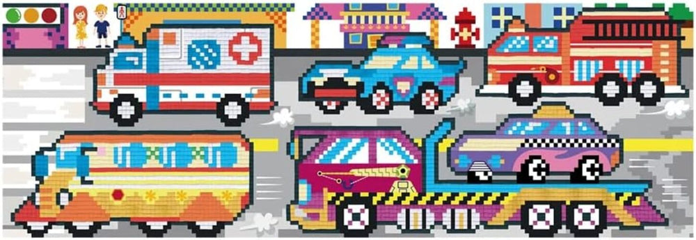 Set Arte Para Pintar Con Stickers Por NumerosTransportes