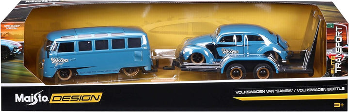 Carros Coleccion Volkswagen Van Samba/Beetle Escala 1/24
