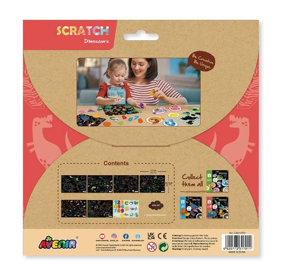 Set De Arte y Manualidades Para Raspar Dinosaurios Lv3