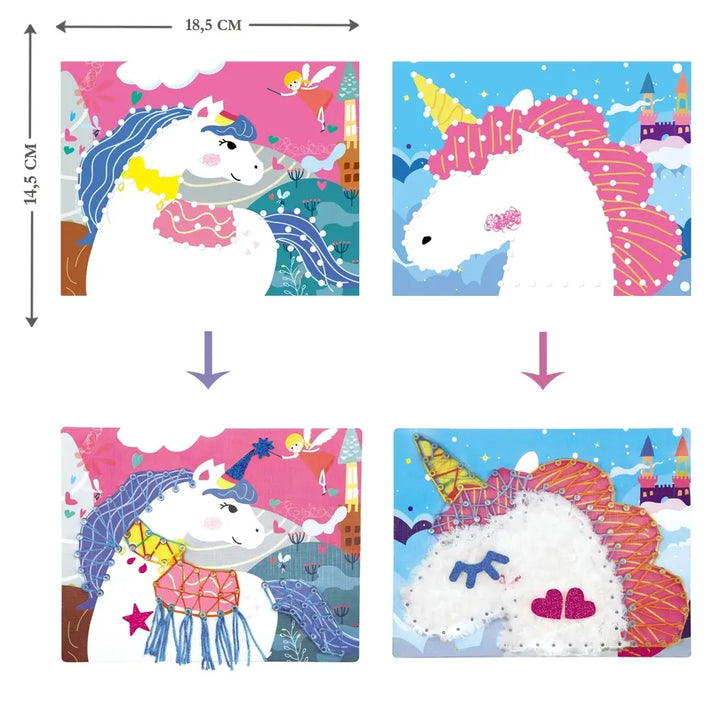 Set Arte Y Diseño Con Hilos Unicornios