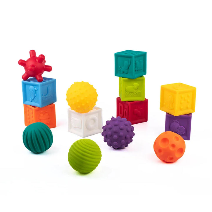 Juguete Sensorial Cubos Y Esferas Didacticas De Goma