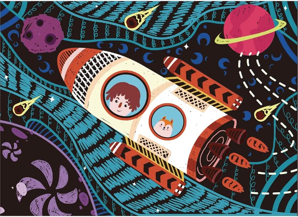 Set De Arte y Manualidades Para Raspar El Espacio