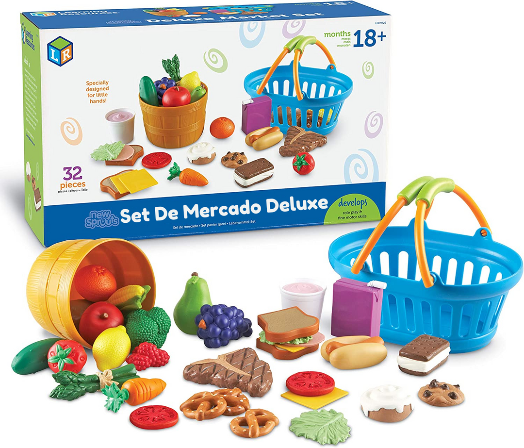 Set Didáctico De Mercado Comida Roles De Lujo Para Niños