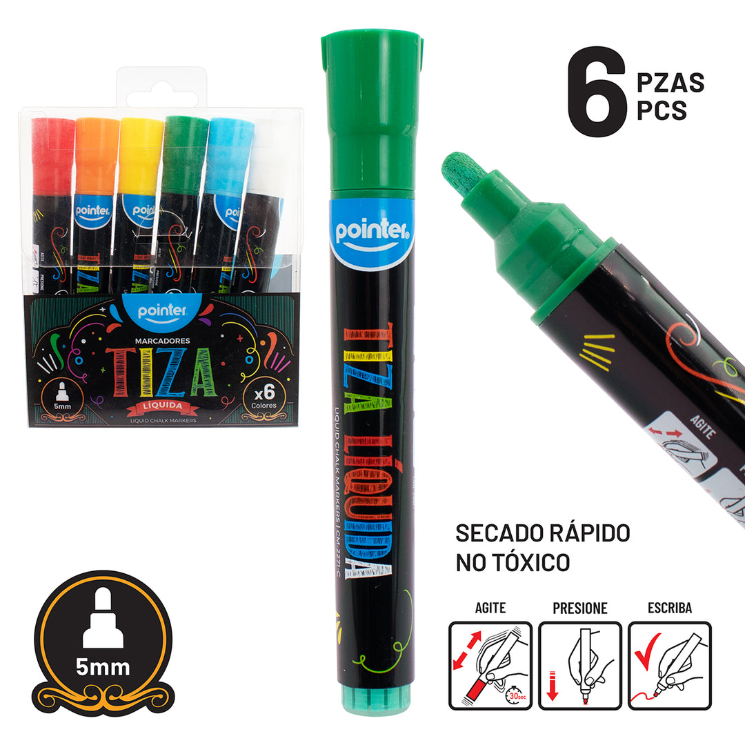Marcadores Tipo Tizas Chalk 6Un