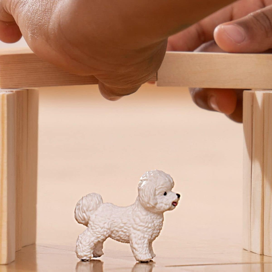 Figura Animales Perro Bichon Frise Pintado A Mano