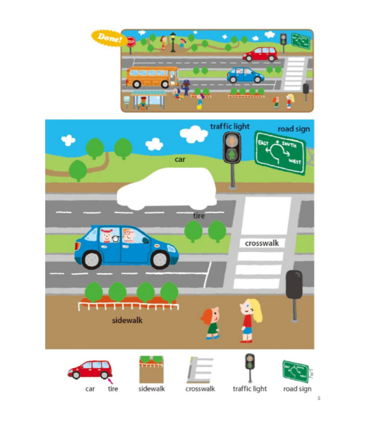 Libro Kumon Actividades Con Stickers La Ciudad En Ingles