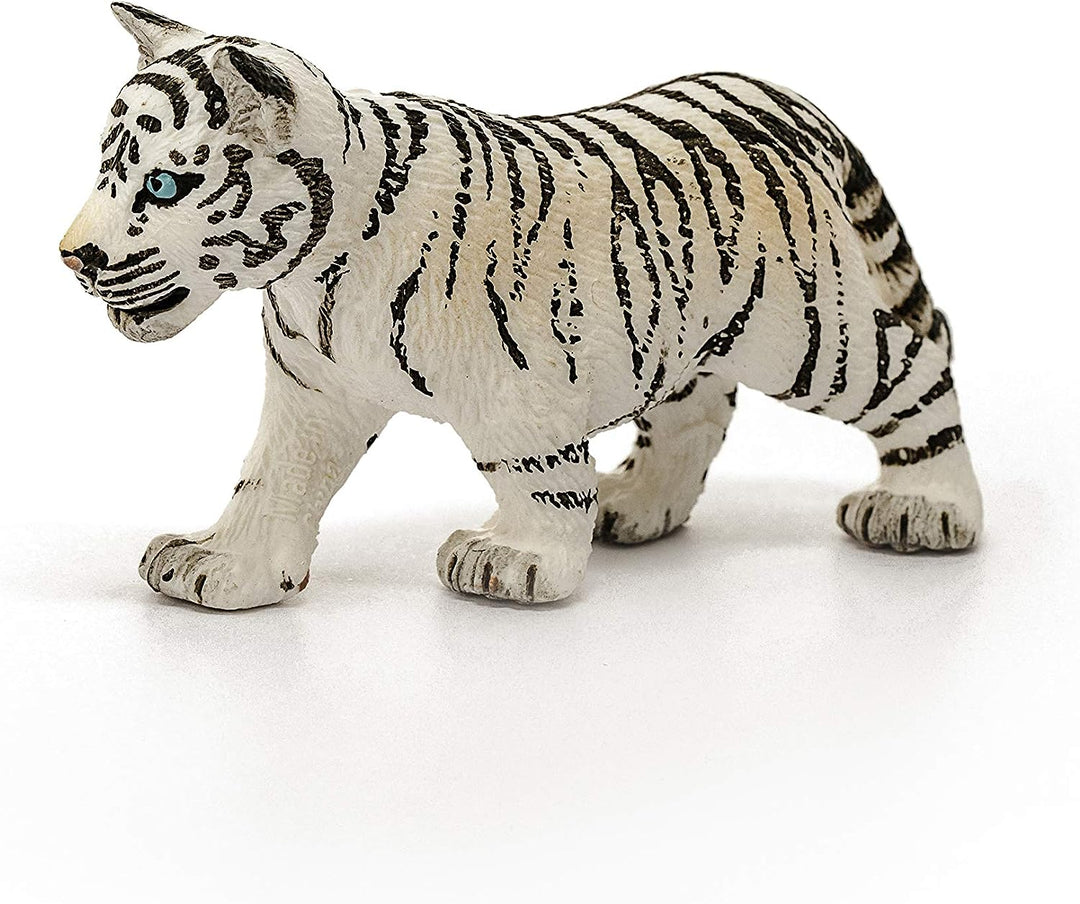 Figura Animales Cachorro Tigre Blanco Pintado A Mano