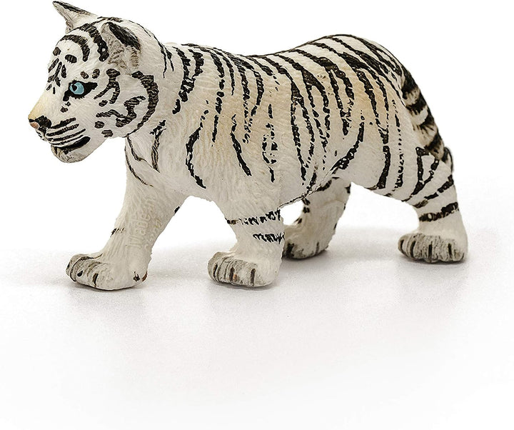 Figura Animales Cachorro Tigre Blanco Pintado A Mano