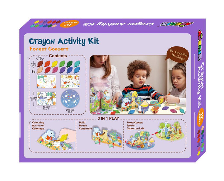 Set De Arte Y Manualidades Con Crayones Concierto De Animales