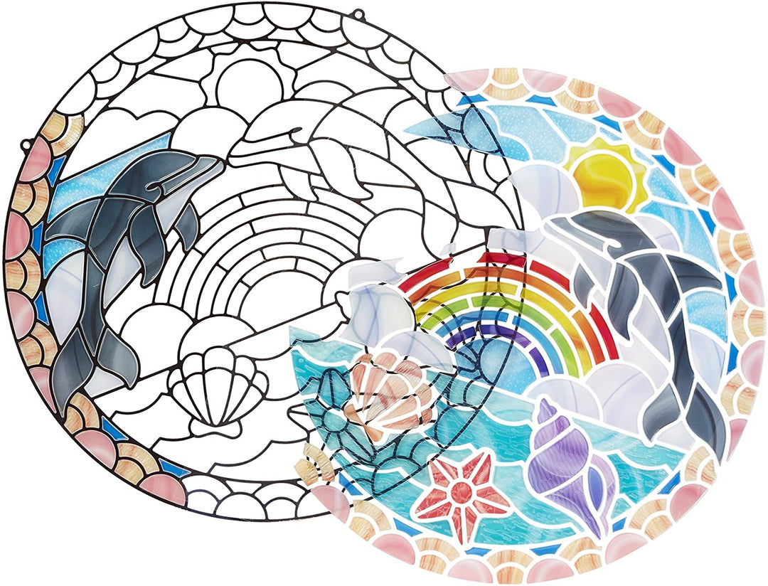 Set De Arte Disena Tus Vitrales Delfines