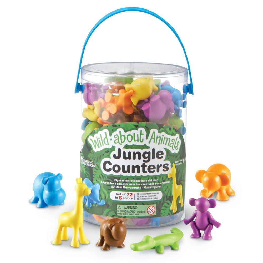 Juego Set De Conteo Animales De La Selva Para Niños