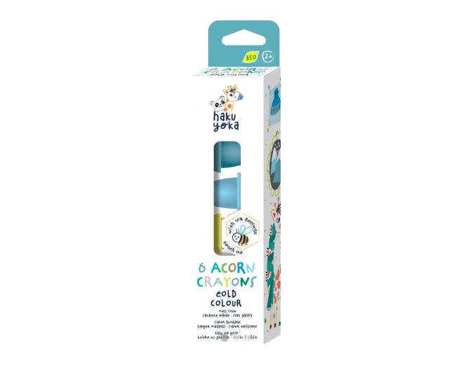 Caja De 6 Crayones Tonos Frios Ecologicos